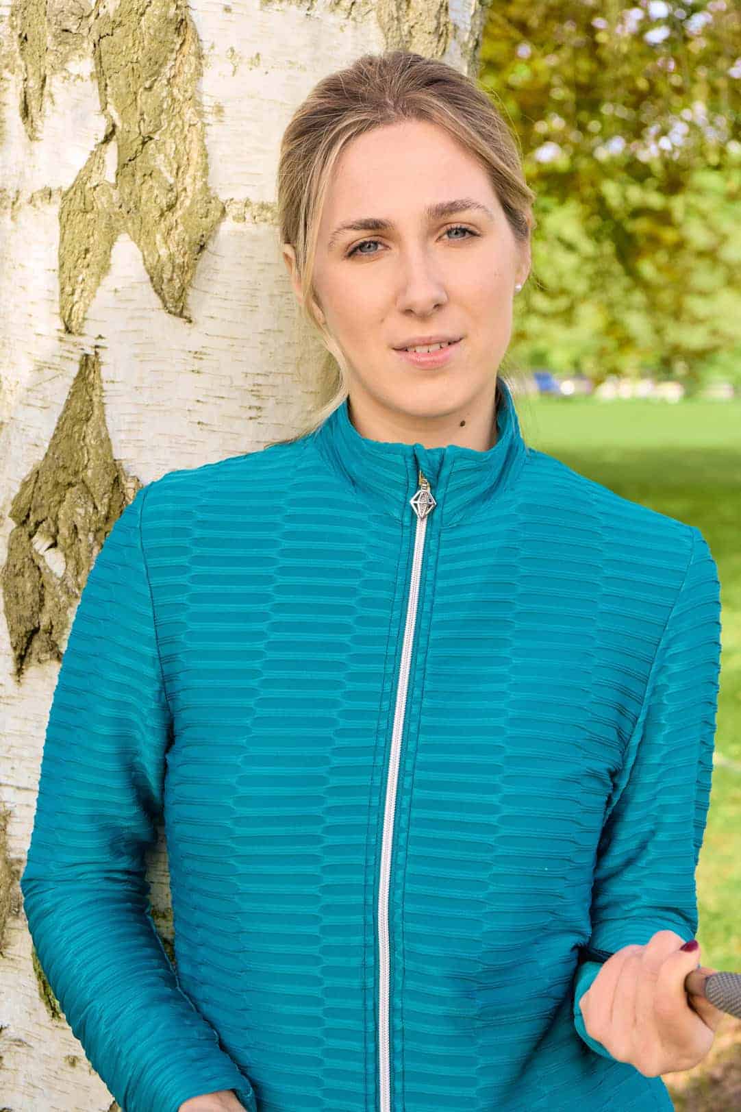 Pure Golf Poppy PWP Textured Ladies Golf Jacket - Teal | Women & Golf